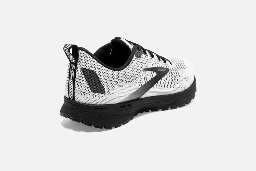 Brooks Running Shoes Womens White/Black - Revel 4 Road - 4302-UPGSH